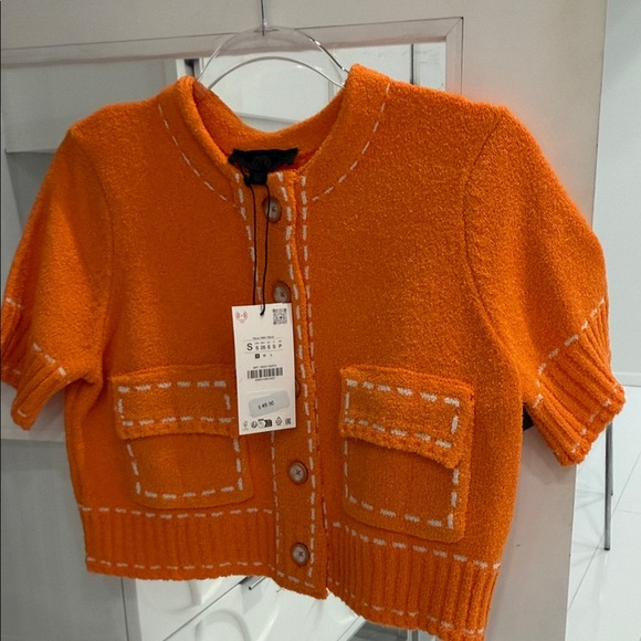 Zara Orange Women's Cardigan with Button Detail - Picture 5 of 5
